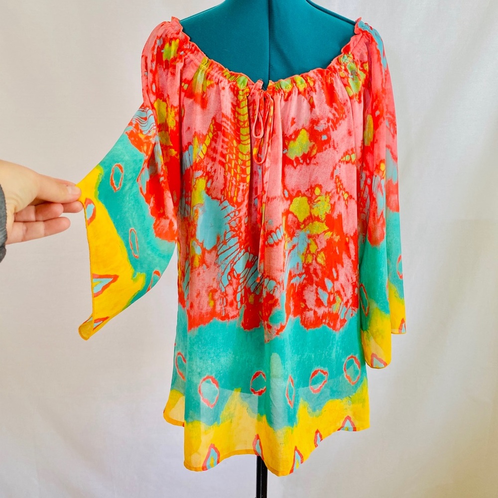 Harlow Zee relaxed fit top tunic rainbow size S